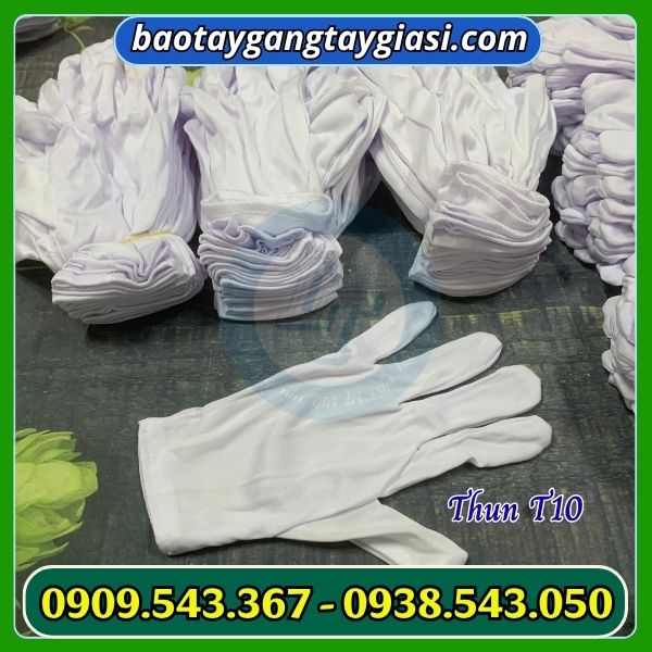 Găng tay thun trắng t10 giá rẻ Găng tay thun trắng