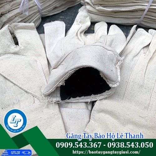 Găng tay vải bạt 2 lớp dày dặn Găng tay vải bạt 2 lớp dày dặn