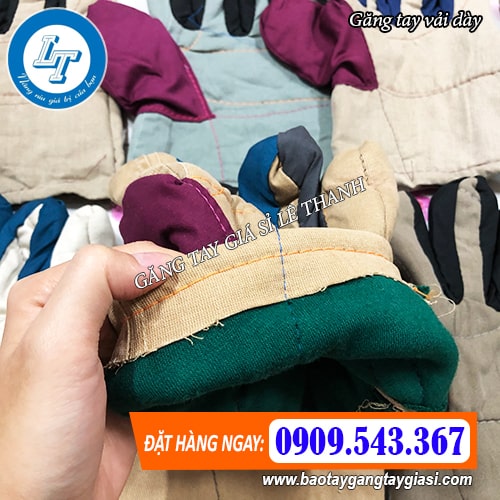 găng tay vải dày kết cấu dày dặn găng tay vải dày dày dặn chắc chắn