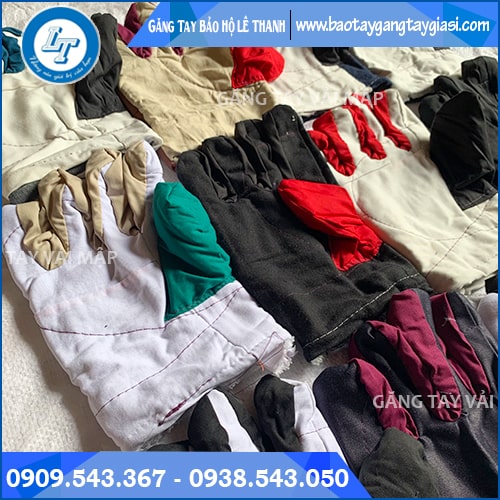 Găng tay vải mập chịu nhiệt đủ màu Găng tay vải mập chịu nhiệt đủ màu
