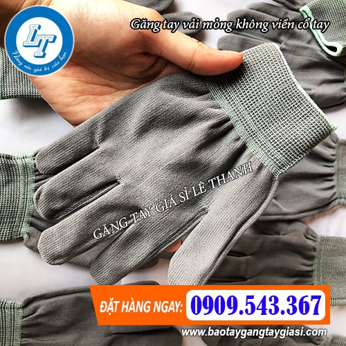 găng tay vải mỏng không viền cổ tay găng tay vải mỏng không viền cổ tay
