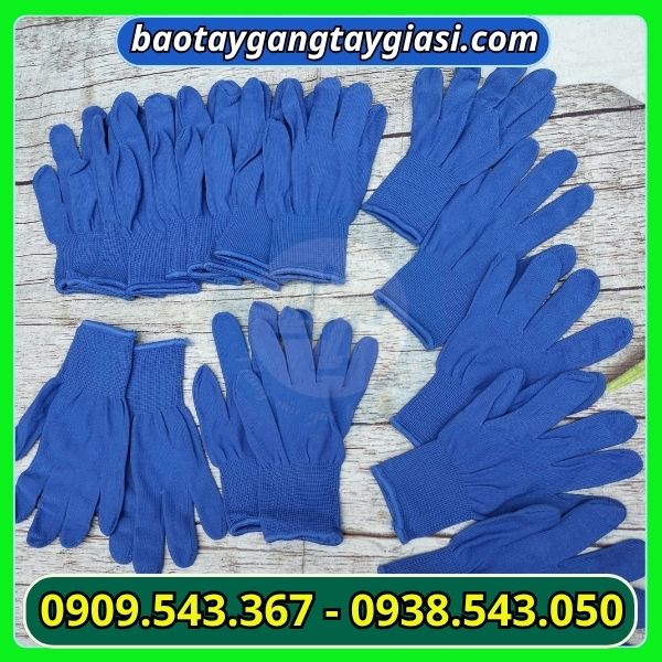 Găng tay vải mút màu xanh dương Găng tay vải mút