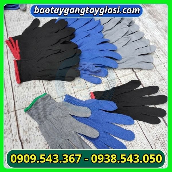 Găng tay vải mút nhiều màu Găng tay vải mút