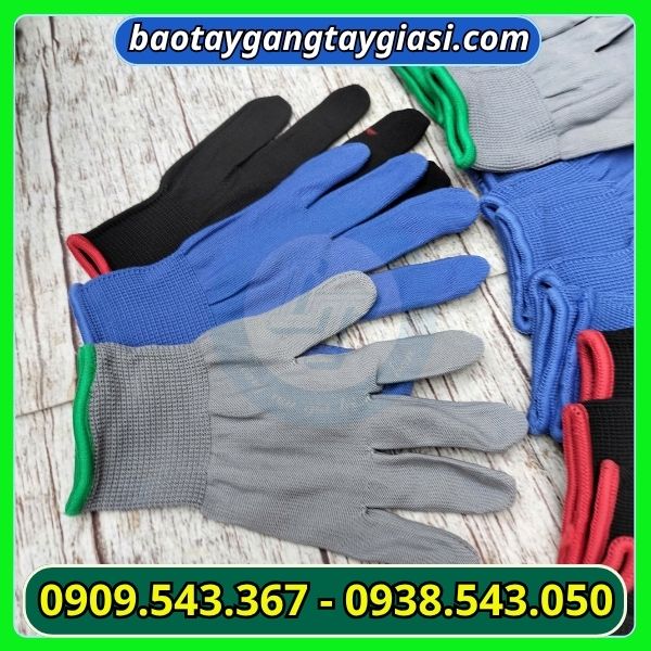 Găng tay vải mút nhiều màu Găng tay vải mút nhiều màu