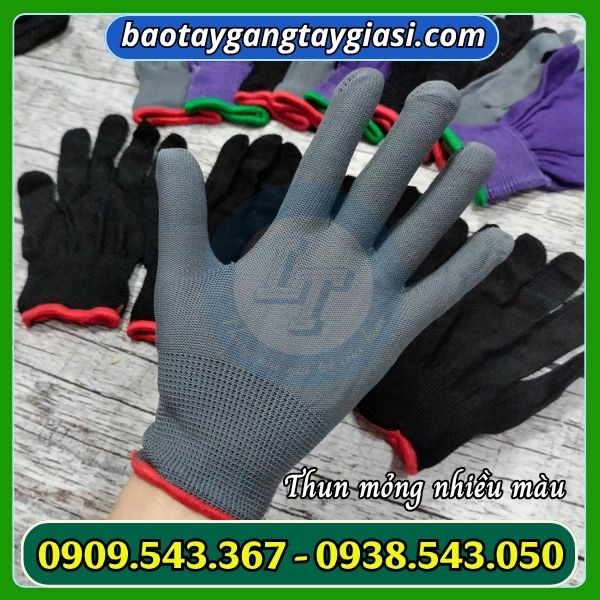 Găng tay thun mỏng đeo ôm tay, co giãn tốt Găng tay thun mỏng