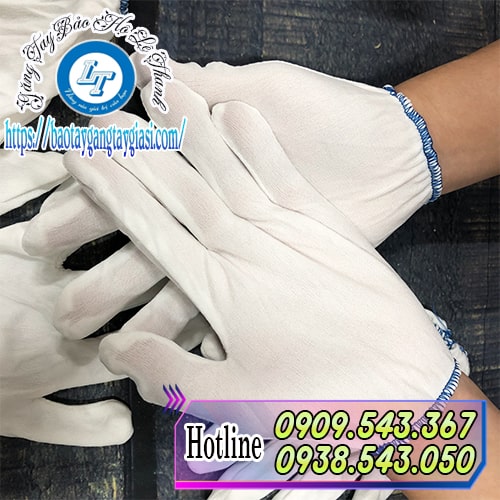 Găng tay vải thun trắng T5 co giãn đa chiều