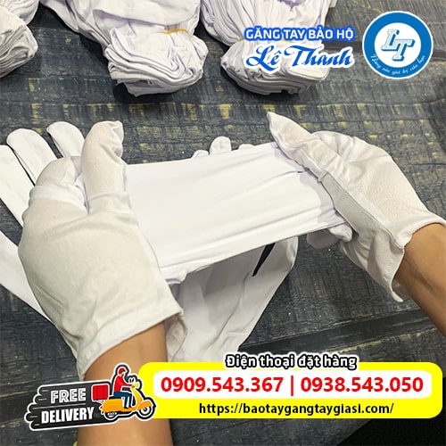 Găng tay vải trắng độ co giãn tốt