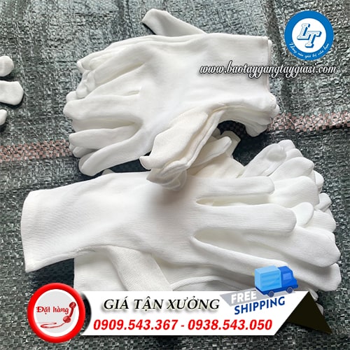 Găng tay vải trắng PE Găng tay vải trắng PE