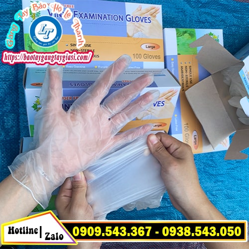 Găng tay vinyl co giãn chống đâm thủng tốt