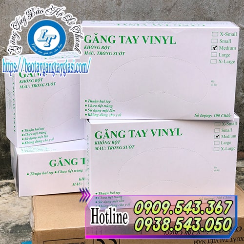 Găng tay vinyl không bột Găng tay vinyl không bột
