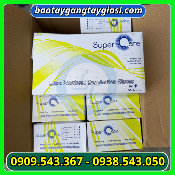 Găng tay latex giá sỉ có bột tại HCM Găng tay latex giá sỉ