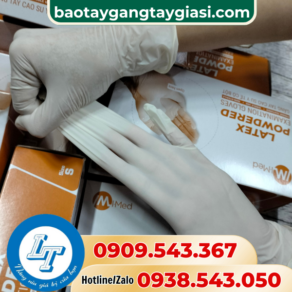 Găng tay y tế có bột co giãn tốt Găng tay y tế có bột