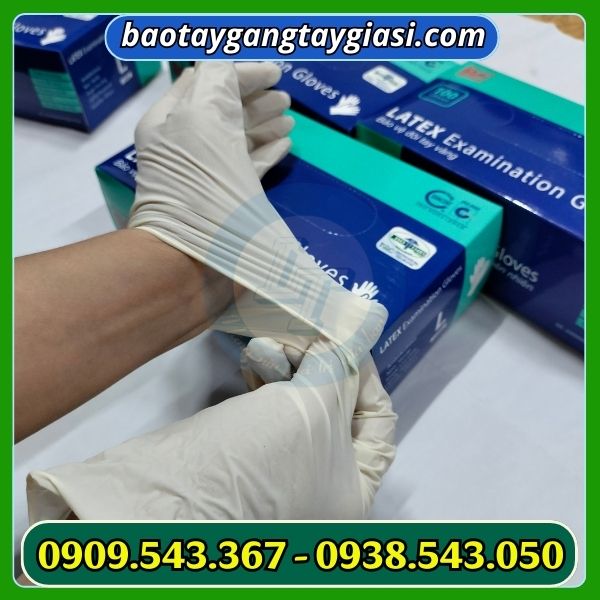 Găng tay y tế latex có bột đàn hồi tốt Găng tay y tế latex có bột