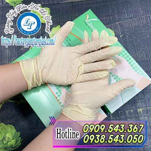 Găng tay y tế không bột ôm sát co giãn tốt Găng tay y tế không bột ôm sát co giãn tốt