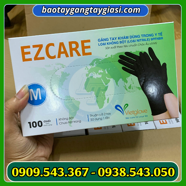 Găng tay y tế màu đen size M Găng tay y tế màu đen size M