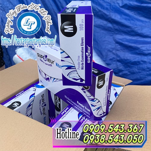 Găng tay y tế không bột nitrle superieur size M