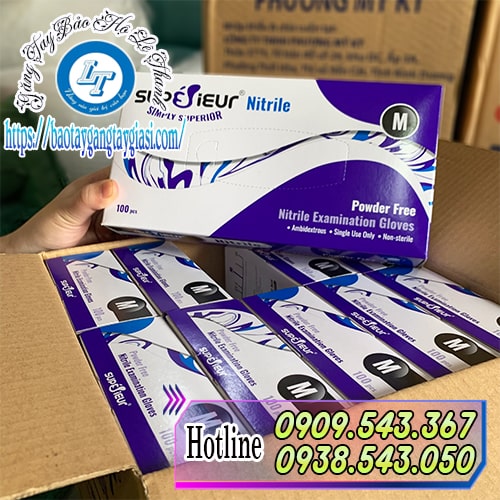 Găng tay y tế không bột Nitrile Superieur Găng tay y tế không bột Nitrile Superieur