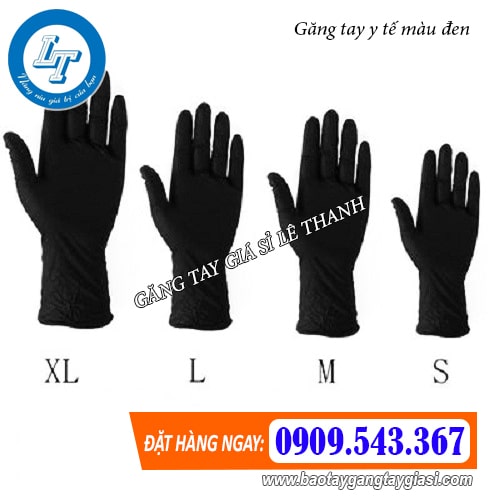 các size găng tay y tế màu đen các size găng tay y tế màu đen