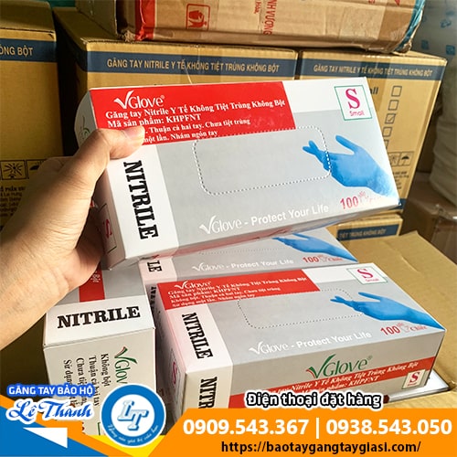 Găng tay y tế Nitrile không bột Vglove Găng tay y tế Nitrile không bột Vglove