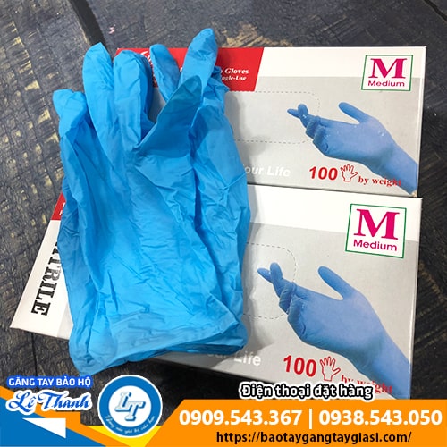 Găng tay y tế Nitrile Vglove size M Găng tay y tế Nitrile Vglove size M