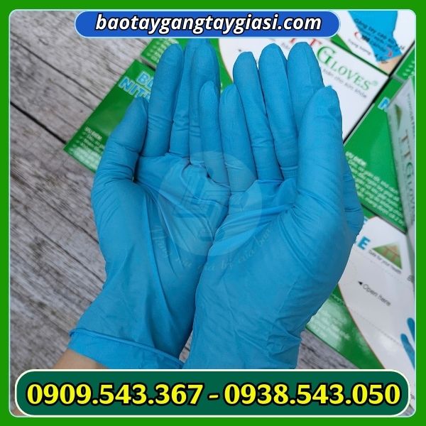 Găng tay y tế tt glove không bột màu xanh Găng tay y tế tt glove không bột màu xanh