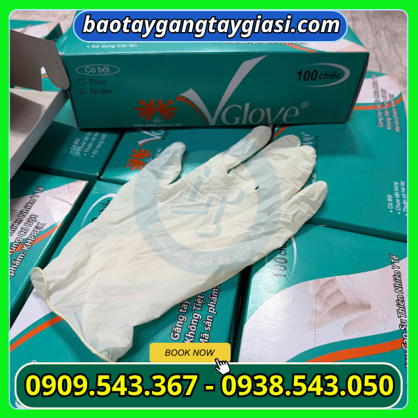 Găng tay y tế Vglove giá sỉ có bột Găng tay y tế Vglove giá sỉ có bột