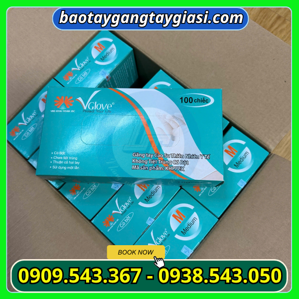 Găng tay y tế Vglove chất lượng hộp 100 cái Găng tay y tế Vglove chất lượng