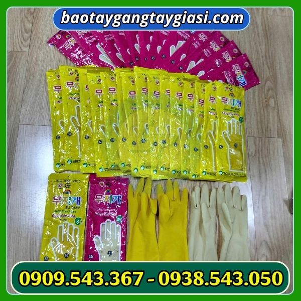 Găng tay cao su đông cầu vồng combi nhiều màu giá sỉ Găng tay cao su đông cầu vồng combi