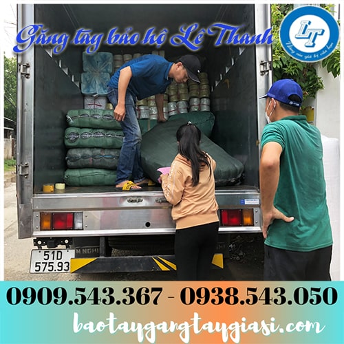 Giao găng tay len sơn đỏ ra chành