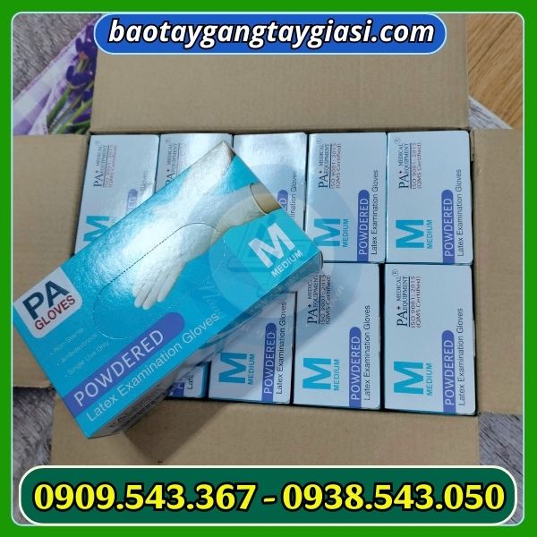 Găng tay y tế latex có bột thùng 10 hộp Găng tay y tế latex có bột