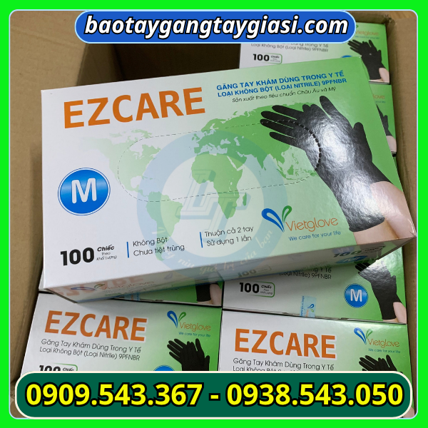 Găng tay y tế Vietglove EZCARE màu đen Găng tay y tế Vietglove EZCARE