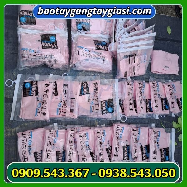 Găng tay chống nắng màu hồng Găng tay chống nắng màu hồng