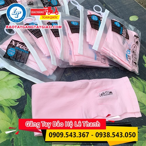 Ống tay chống nắng màu hồng xỏ ngón Ống tay chống nắng màu hồng xỏ ngón