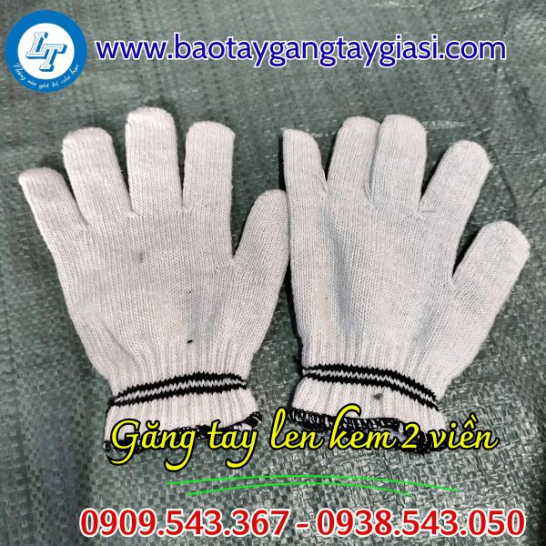 Găng tay len kem 2 viền loại 90g Găng tay len kem 2 viền loại 90g