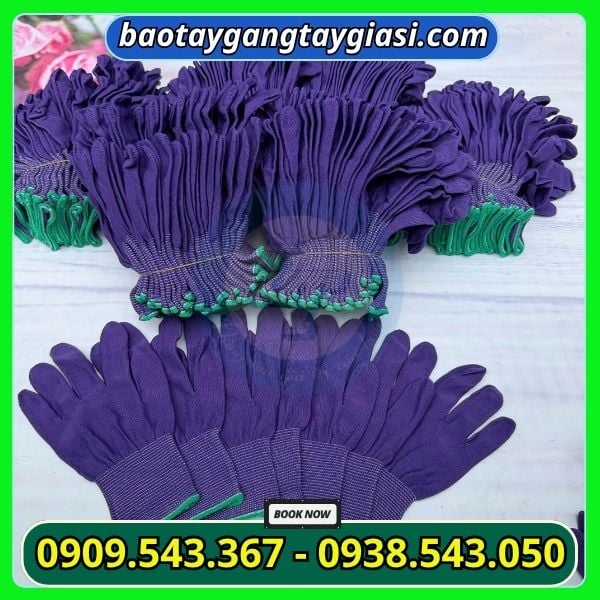 Găng tay thun mỏng màu tím Găng tay thun mỏng màu tím