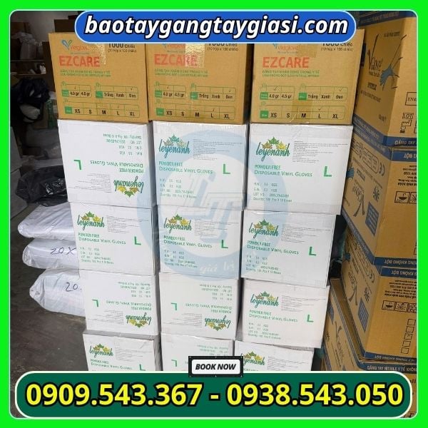 Kho sỉ găng tay cao su y tế Găng tay vinyl trong suốt
