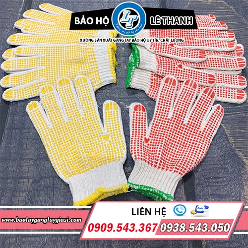 Sỉ số lượng găng tay phủ hạt nhựa 60g Sỉ số lượng găng tay phủ hạt nhựa 60g