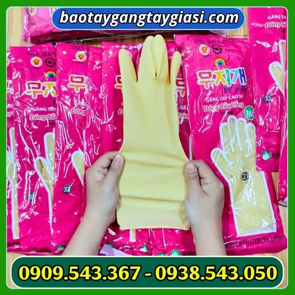 Găng tay cao su đông cầu vồng siêu bền Găng tay cao su đông cầu vồng siêu bền