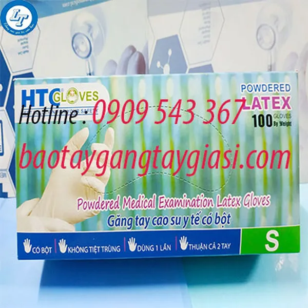 GĂNG TAY Y TẾ CAO SU LATEX CÓ BỘT