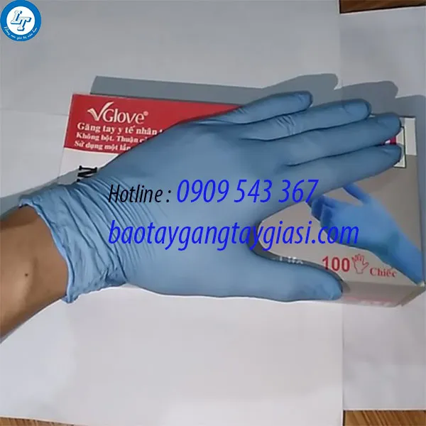 GĂNG TAY Y TẾ VGLOVE XANH KHÔNG BỘT