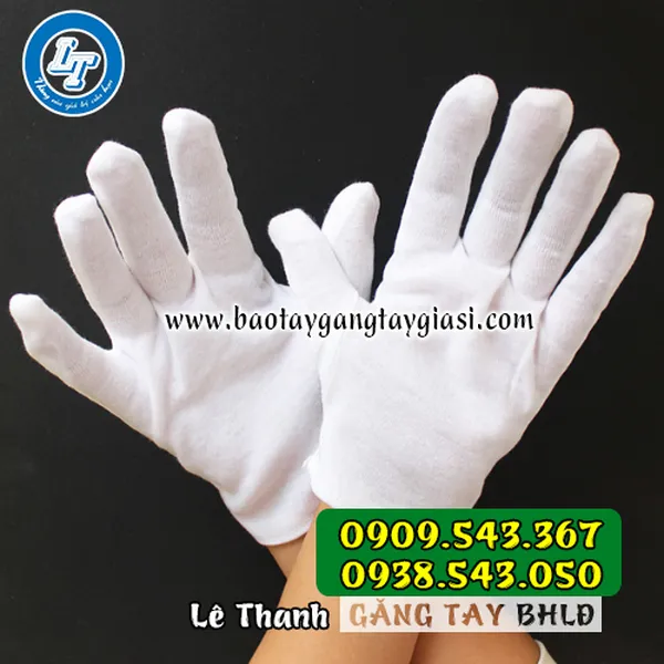 GĂNG TAY VẢI COTTON TRẮNG