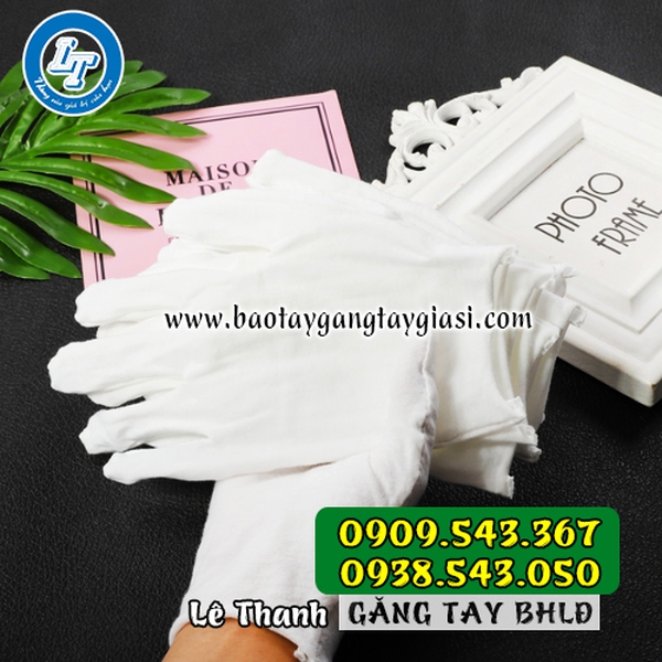 GĂNG TAY VẢI THUN TRẮNG