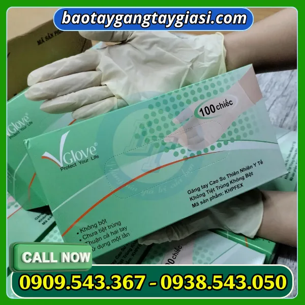 GĂNG TAY Y TẾ VGLOVE LATEX KHÔNG BỘT