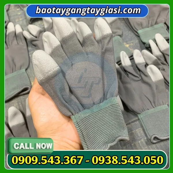 GĂNG TAY SỢI PHỦ PU ĐẦU NGÓN