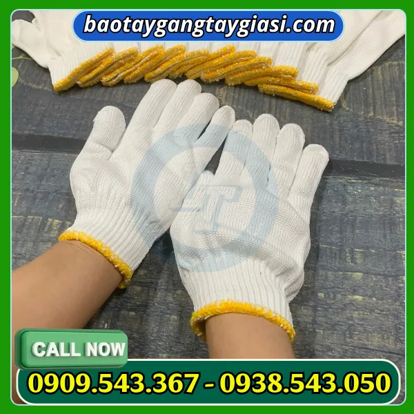 GĂNG TAY SỢI POLY TRẮNG