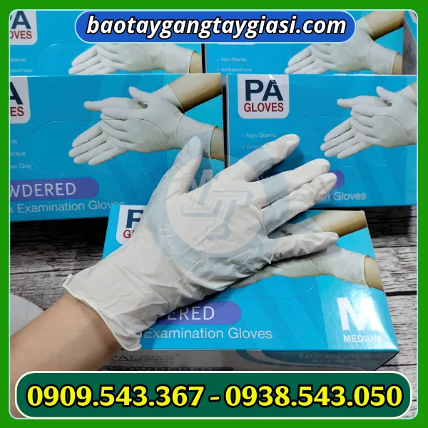 GĂNG TAY Y TẾ LATEX CÓ BỘT