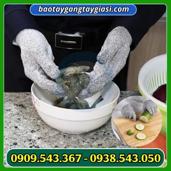 GĂNG TAY CHỐNG CẮT KHÔNG VIỀN MÀU XÁM