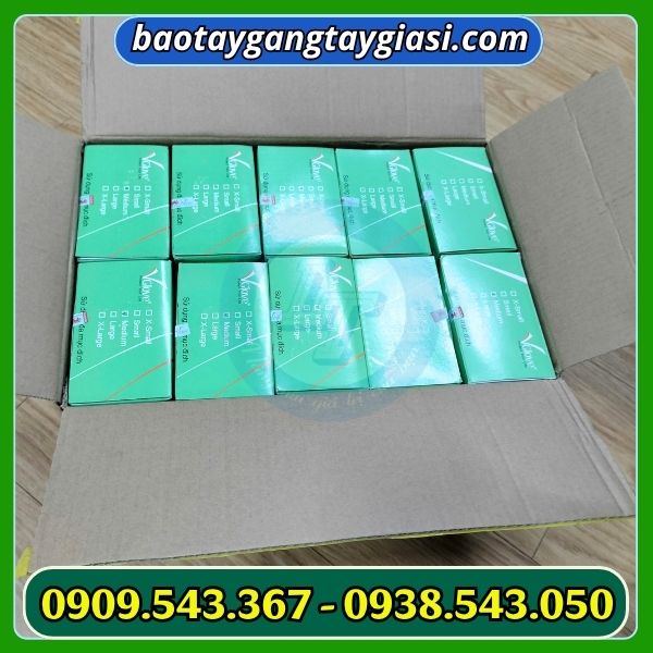 Găng tay y tế vglove latex không bột thùng 10 hộp Găng tay y tế vglove latex không bột