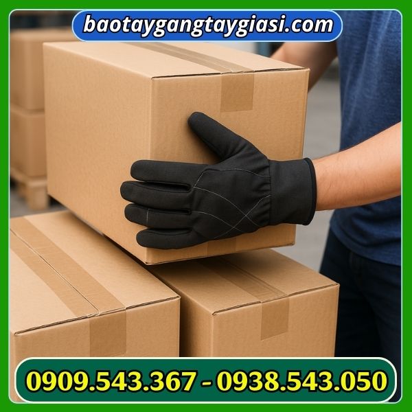 Găng tay kaki 2 lớp bảo vệ đôi tay khi bốc hàng hóa Găng tay kaki 2 lớp