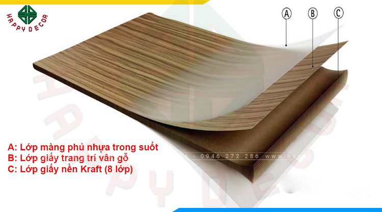 Cấu tạo các lớp phủ laminate trong gỗ công nghiệp